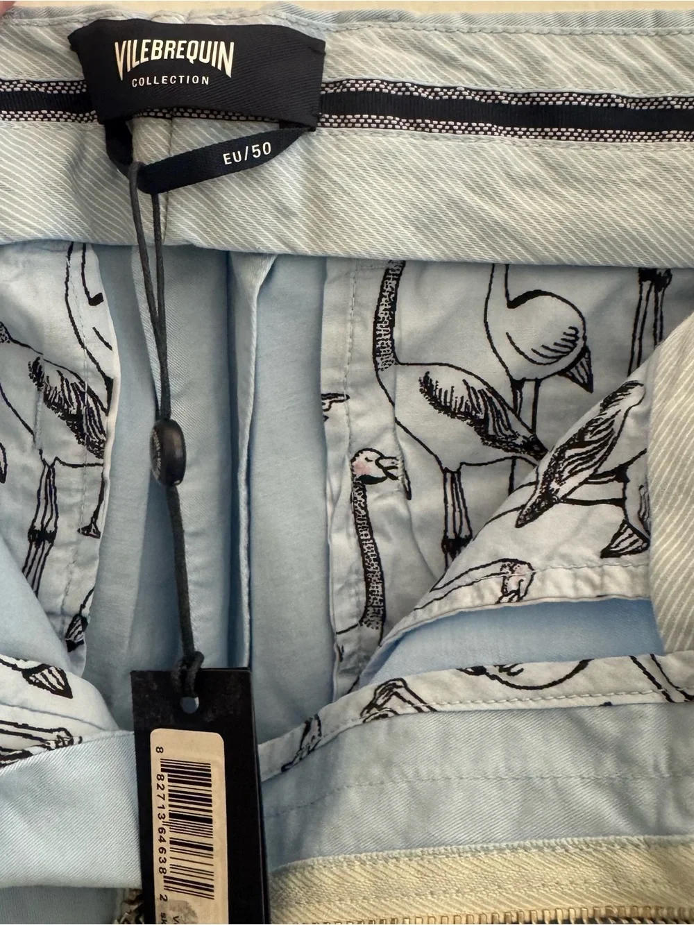 Vilebrequin Light Blue Flat-Front Cotton Shorts